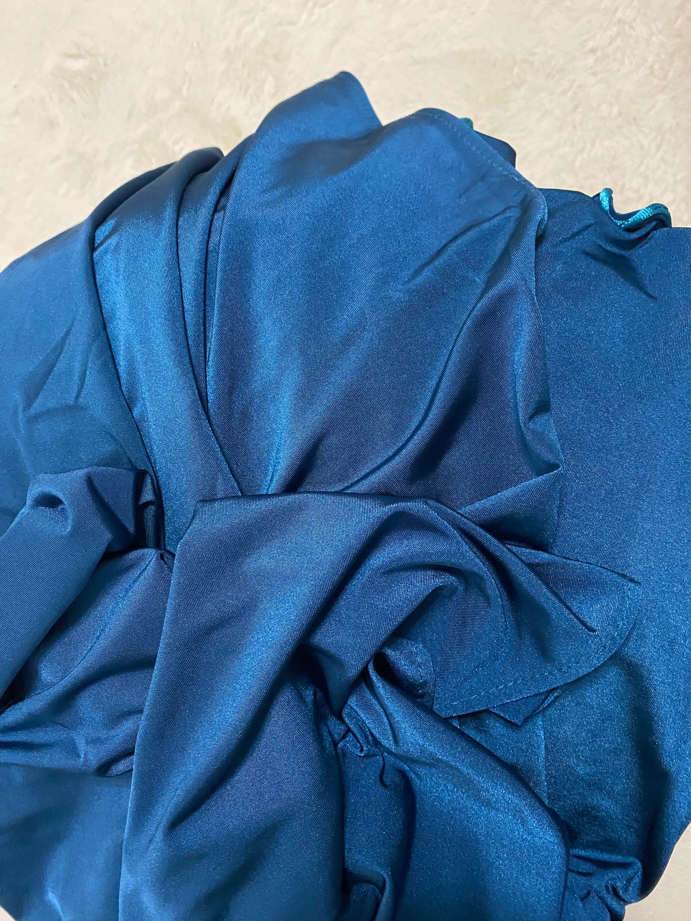 Hijab Jersey premium luxe satiné - Bleu émeraude