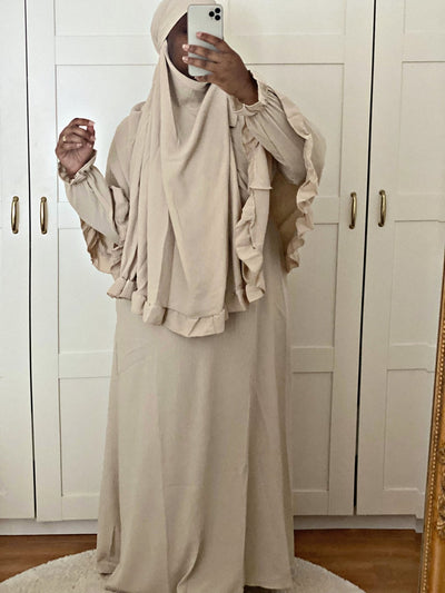 Tenue de prière Froufrou - Beige - MON HIJAB MODEST co