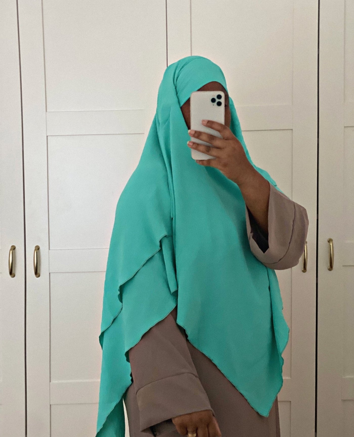 Khimar Jazz 2 Voiles - Turquoise - MON HIJAB MODEST co