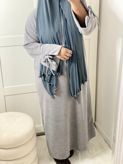 Robe en velours Oversize - Gris