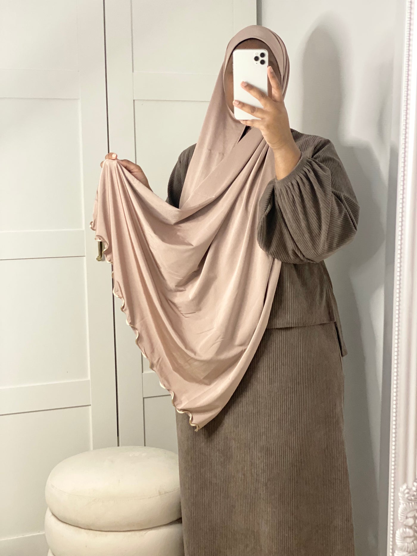 Jersey premium luxe Satiné - Taupe foncé