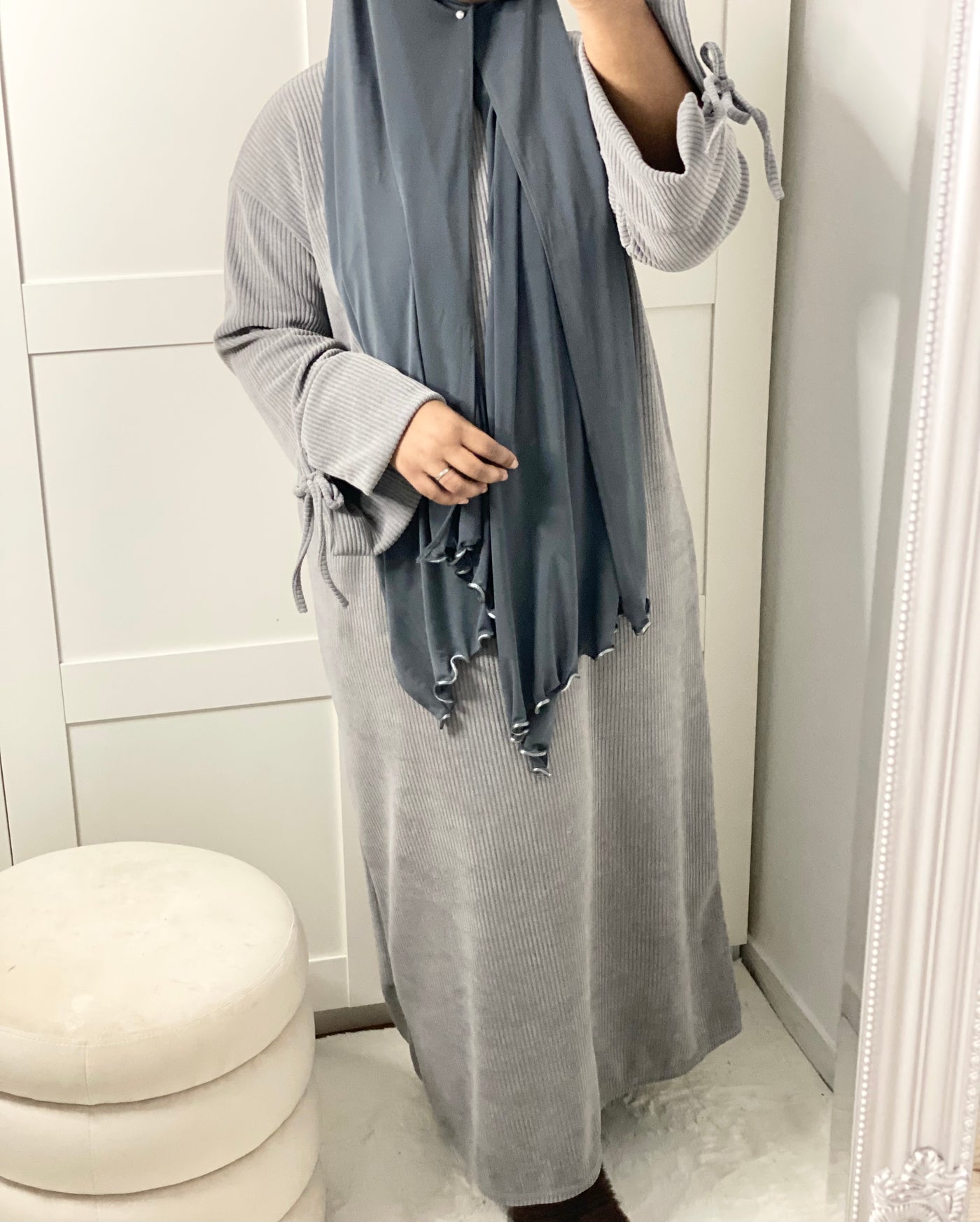 Robe en velours Oversize - Gris