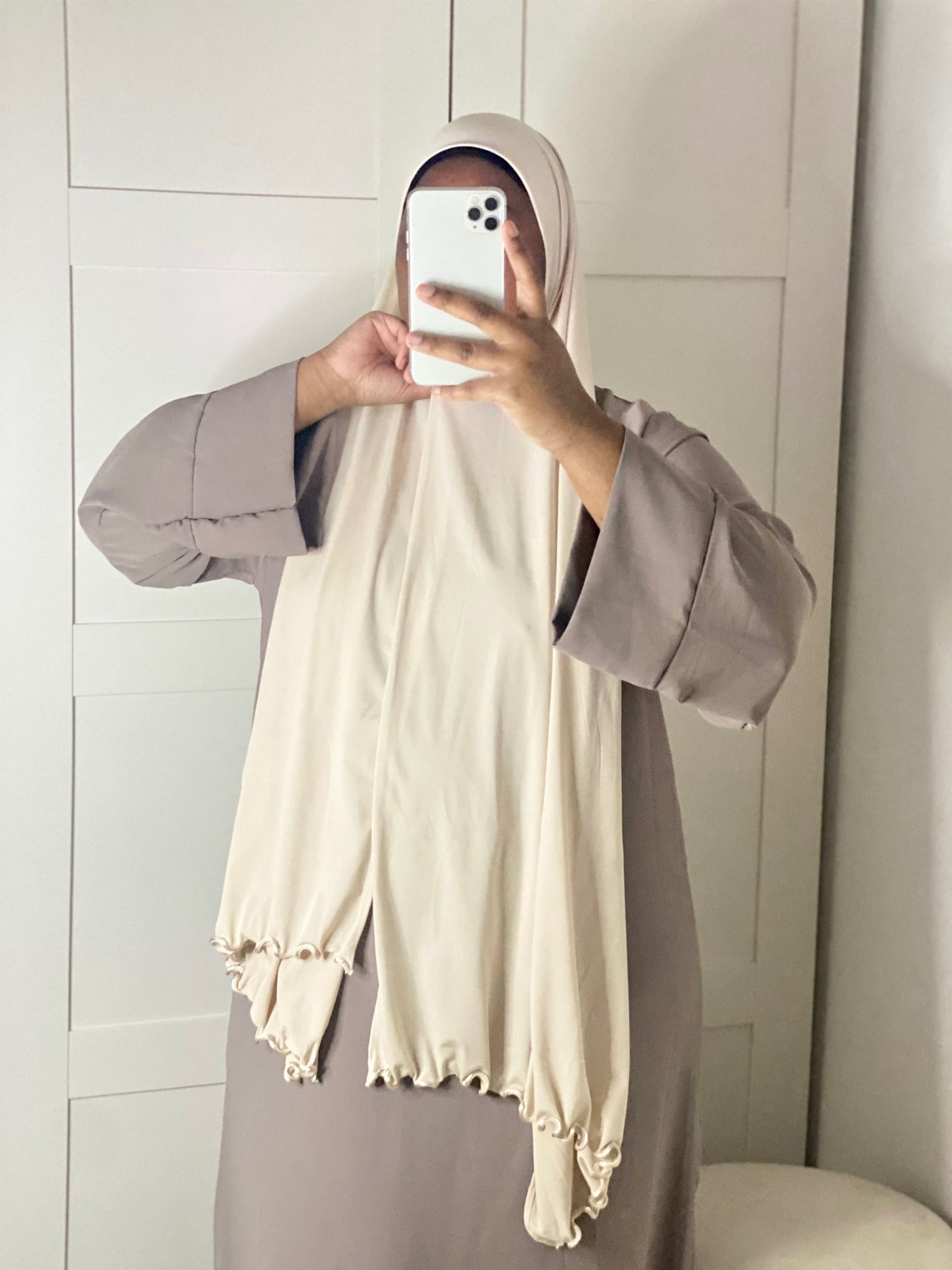 Hijab Jersey Luxe Froufrou - Nude - MON HIJAB MODEST co