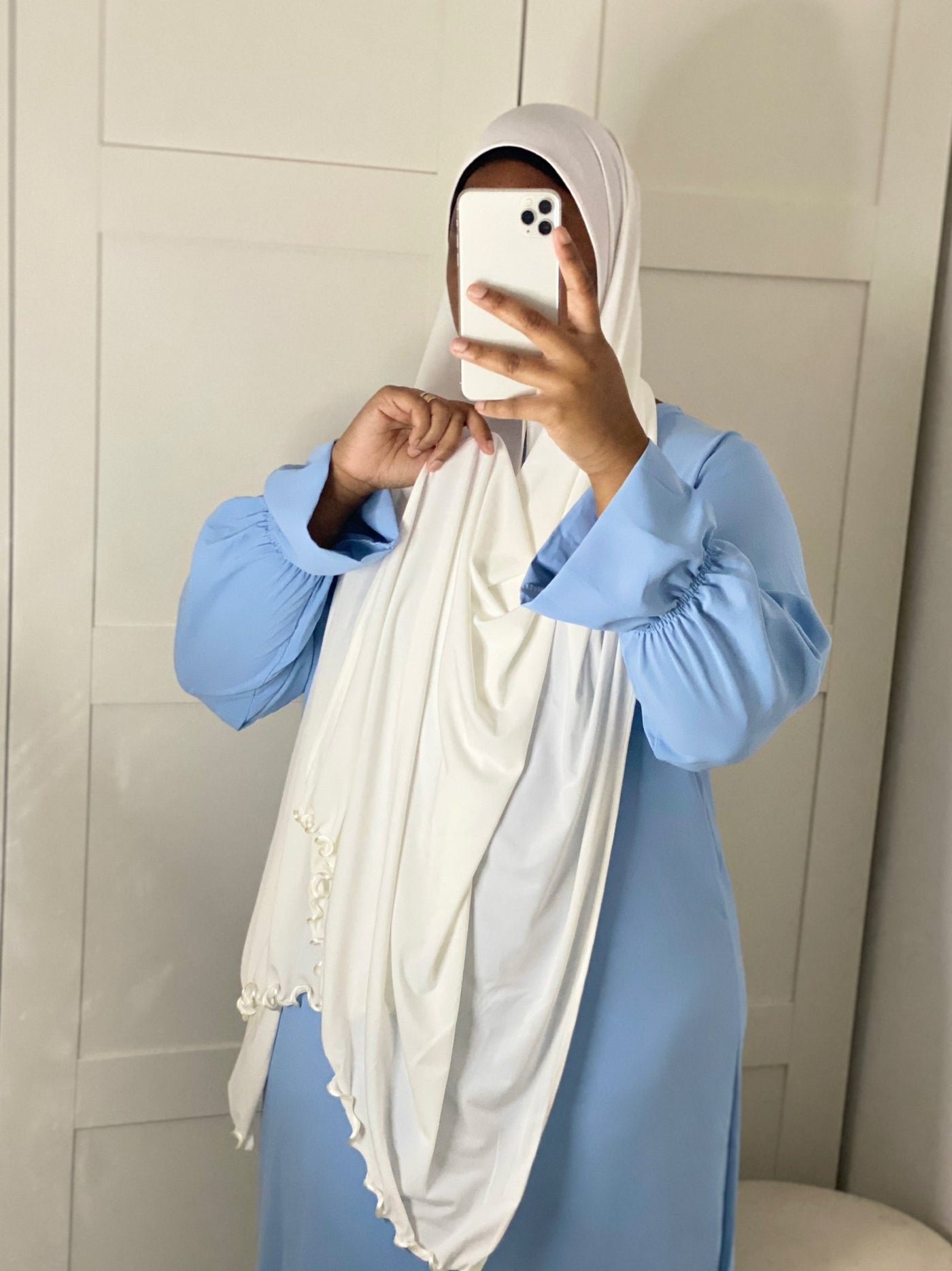 Hijab Jersey Luxe Froufrou - Blanc Cream - MON HIJAB MODEST co