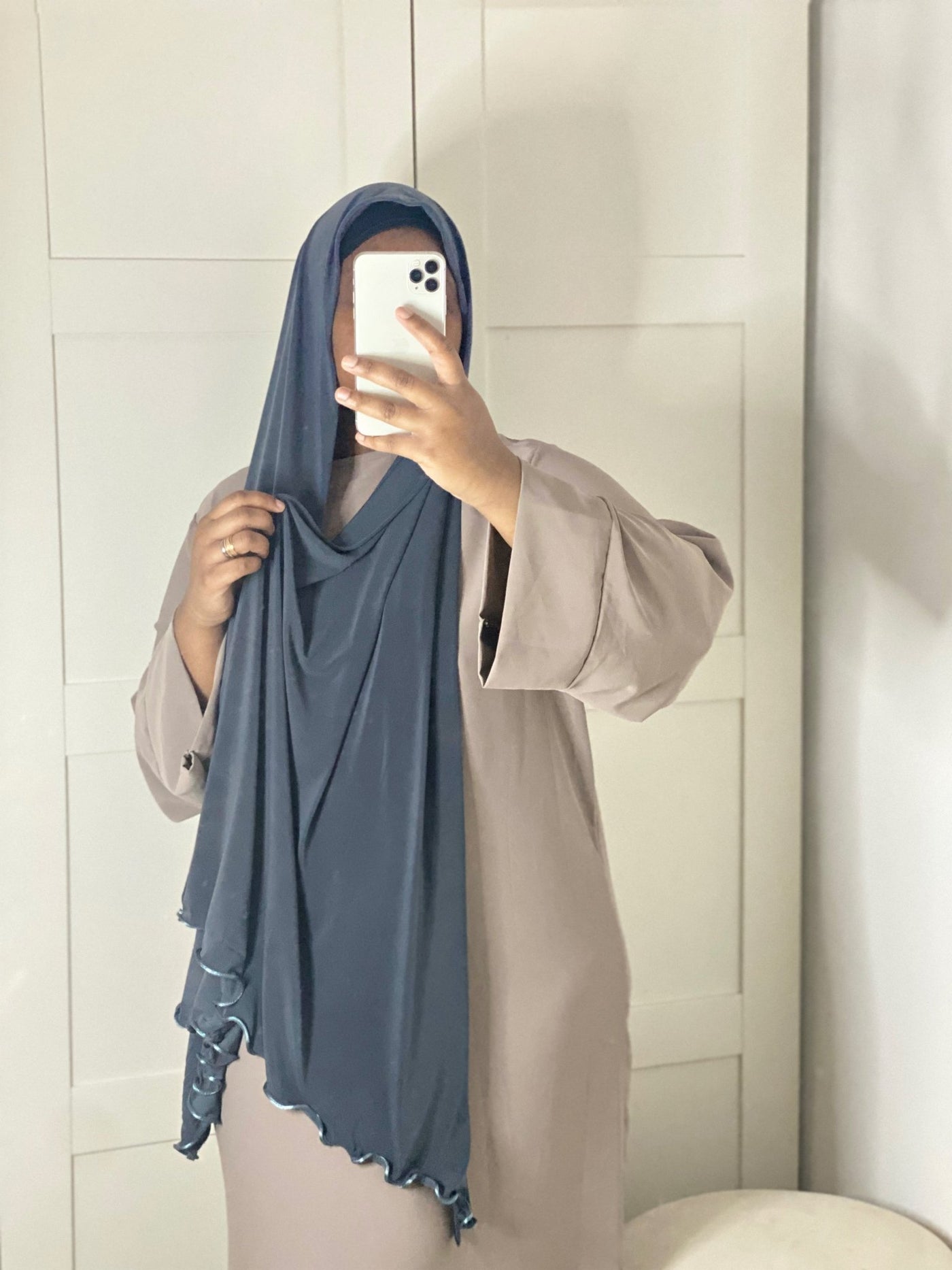 Hijab Jersey Luxe Froufrou - Gris charbon - MON HIJAB MODEST co