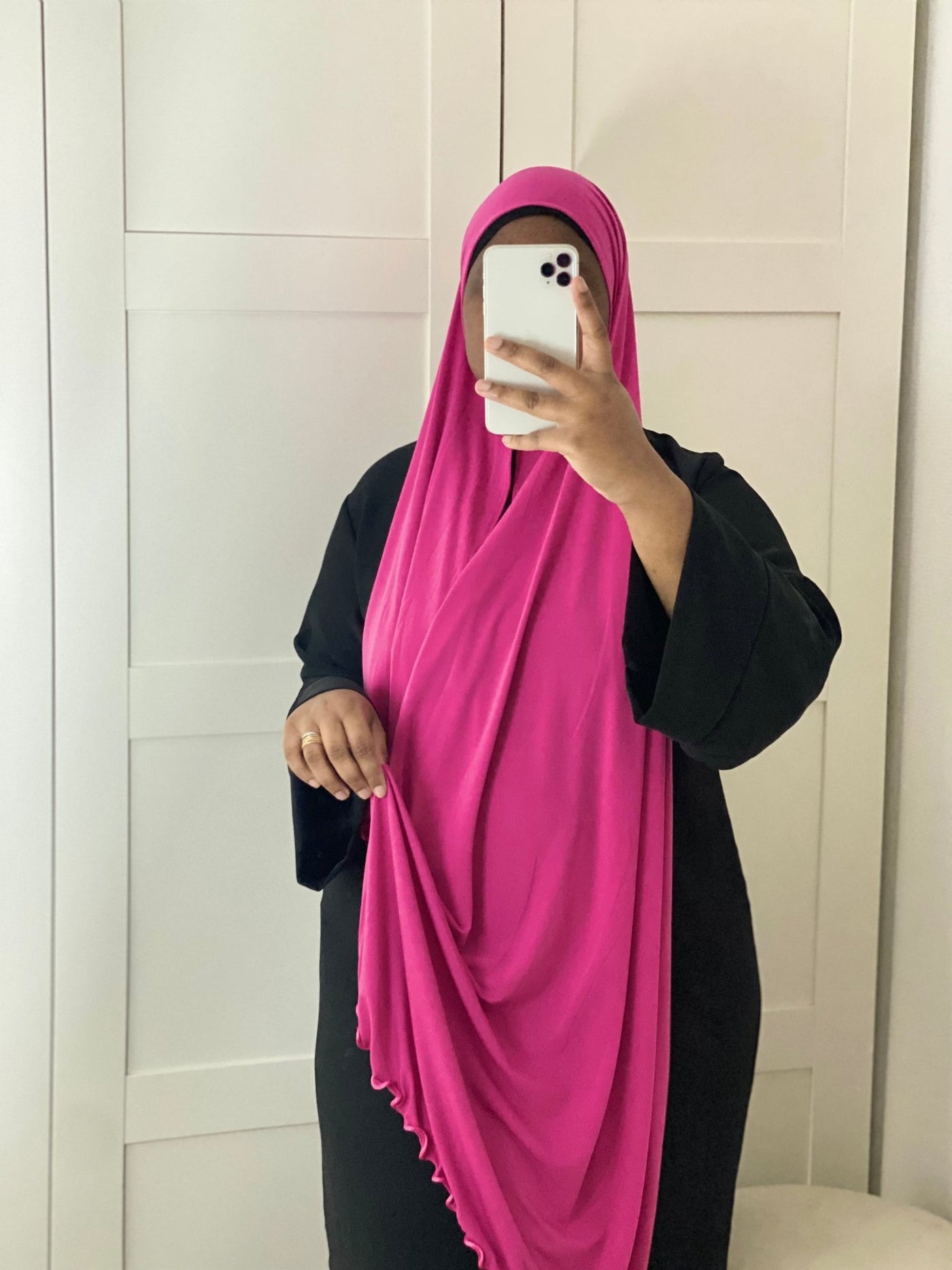 Hijab Jersey Luxe Froufrou - Rose Fuschia - MON HIJAB MODEST co