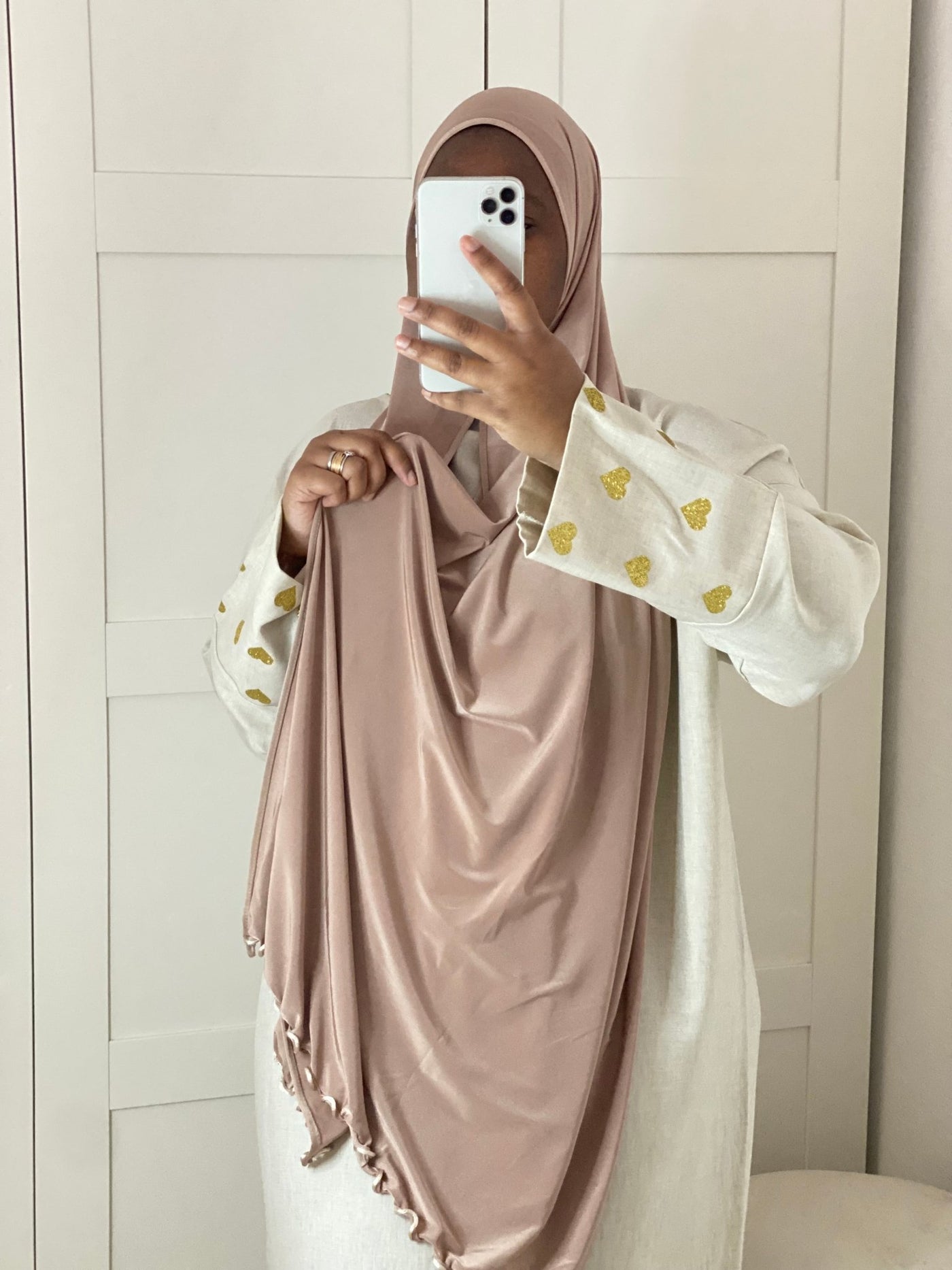 Hijab Jersey premium luxe satiné - Taupe Nude