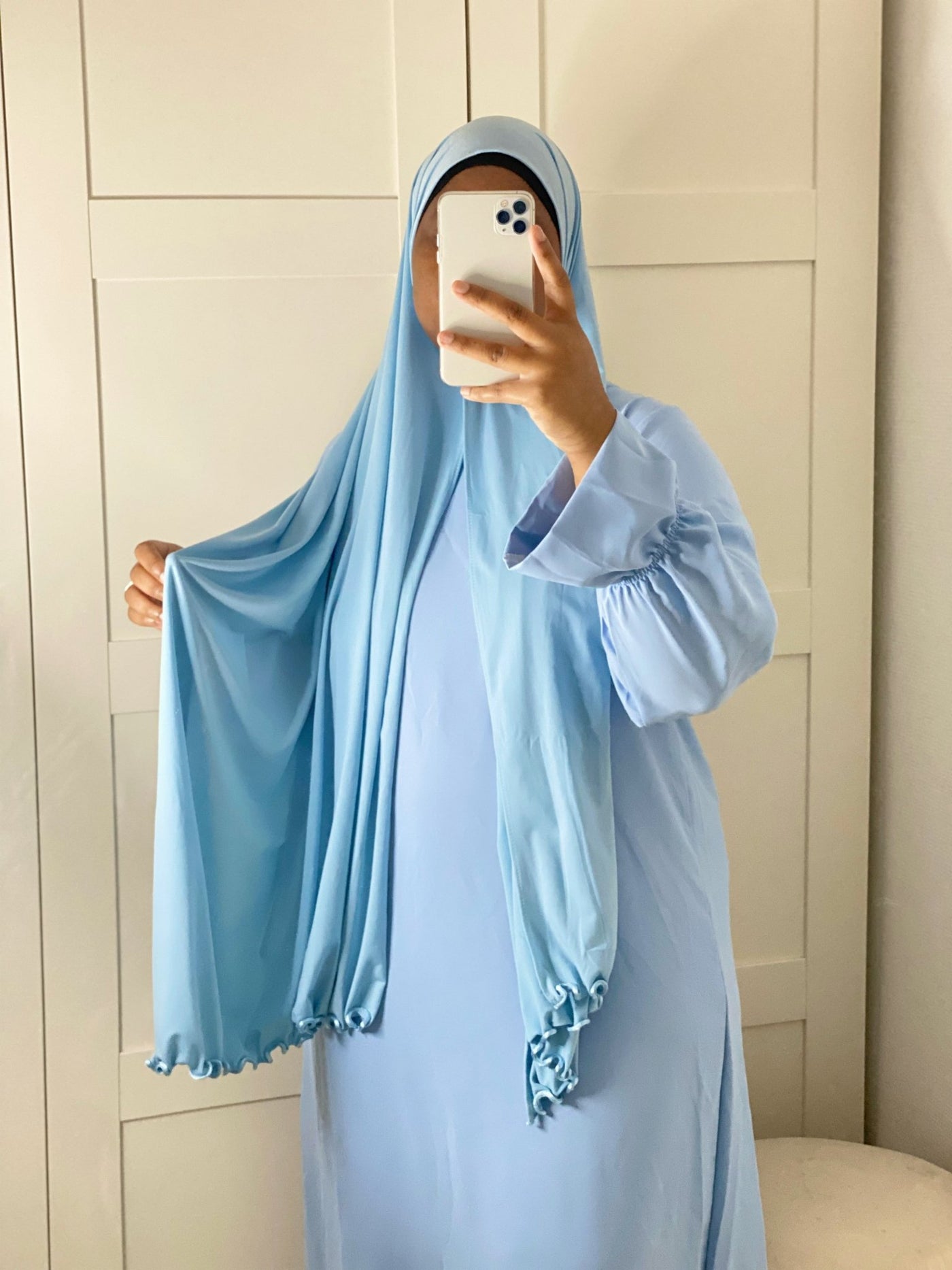 Hijab Jersey Luxe Froufrou - Baby Blue - MON HIJAB MODEST co