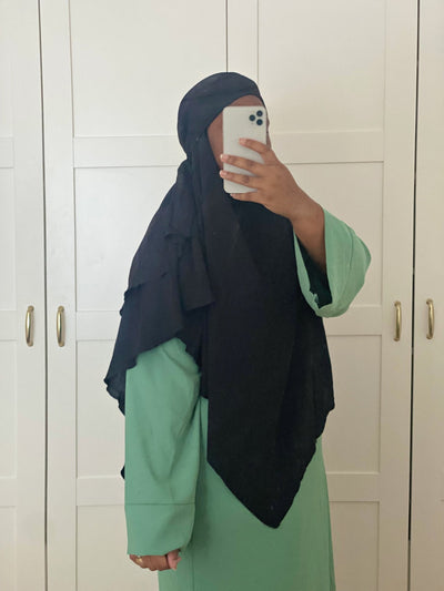 Khimar Jazz 2 Voiles - Noir - MON HIJAB MODEST co