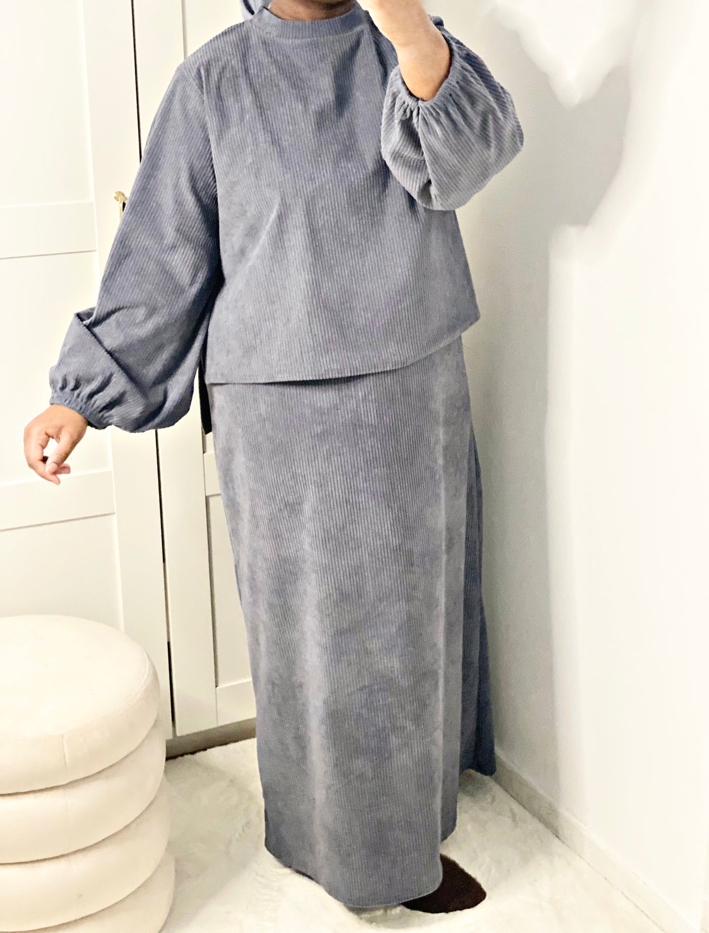 Ensemble premium Haut et Robe - Gris foncé