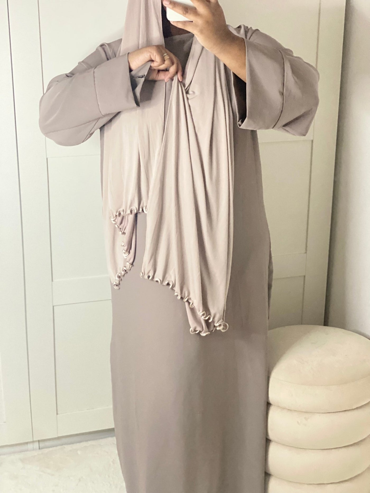 Hijab Jersey Luxe Froufrou - Taupe - MON HIJAB MODEST co