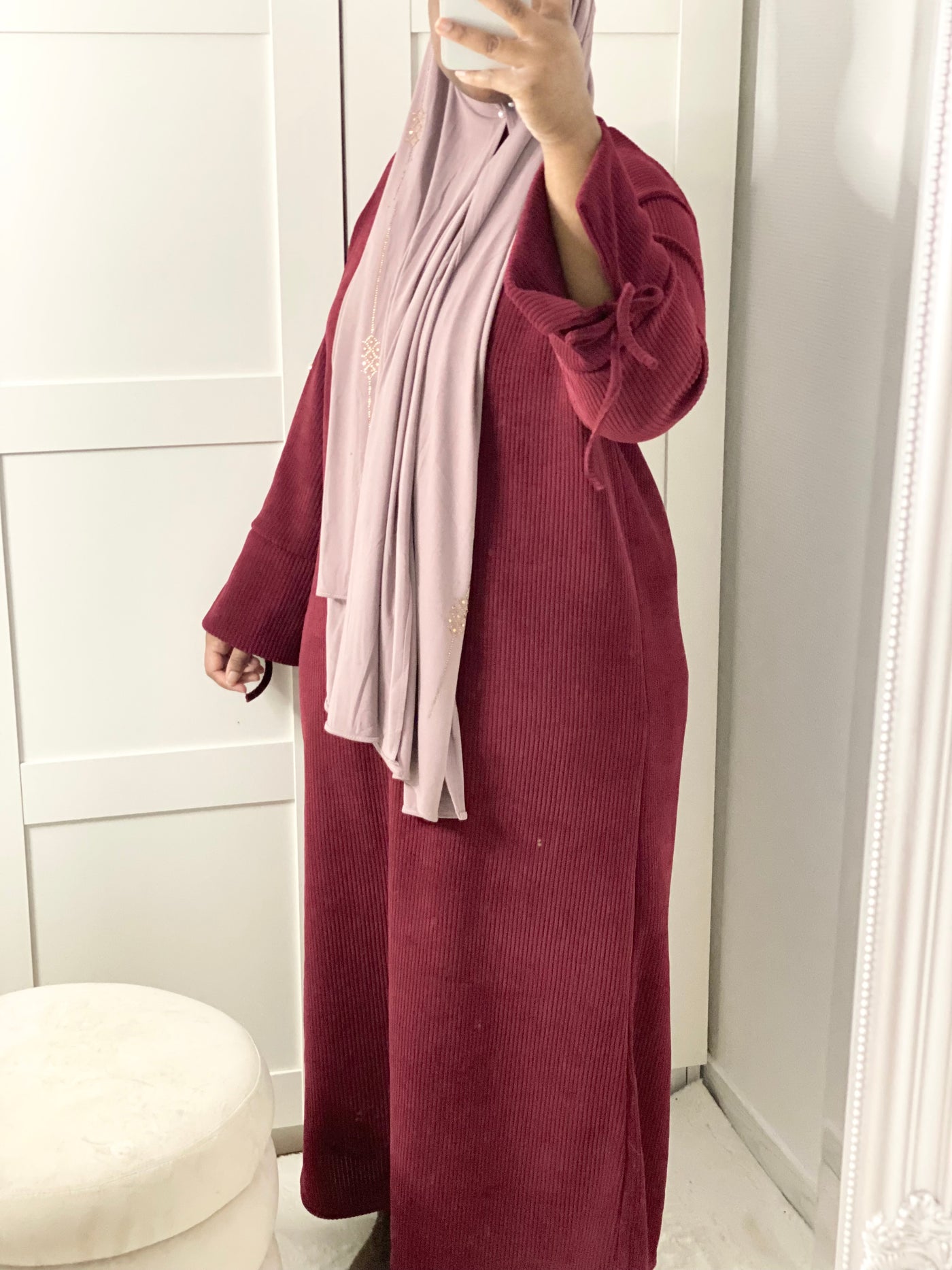 Robe en velours Oversize - Burgundy