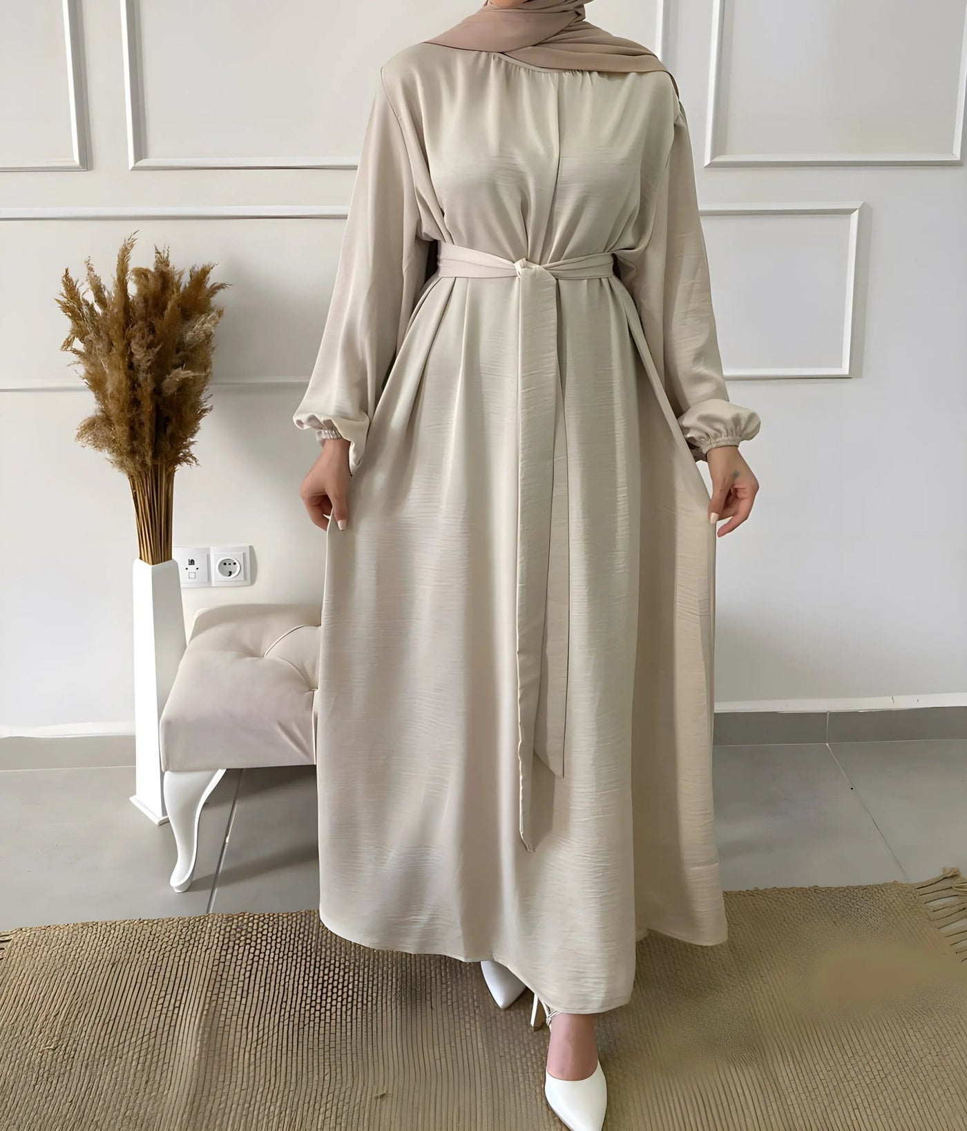 Abaya Balqees - Beige - MON HIJAB MODEST co