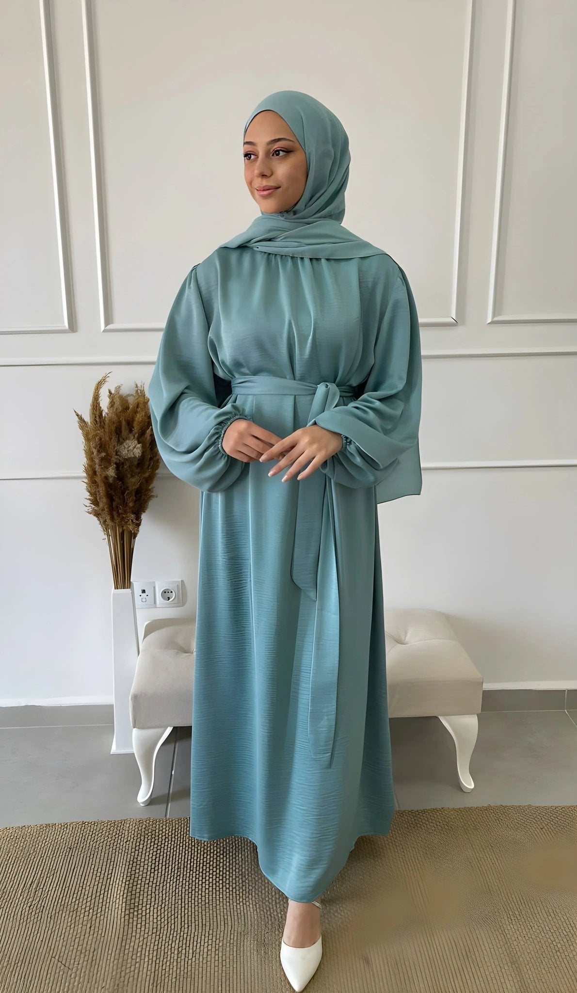 Abaya Balqees - Bleu pastel - MON HIJAB MODEST co