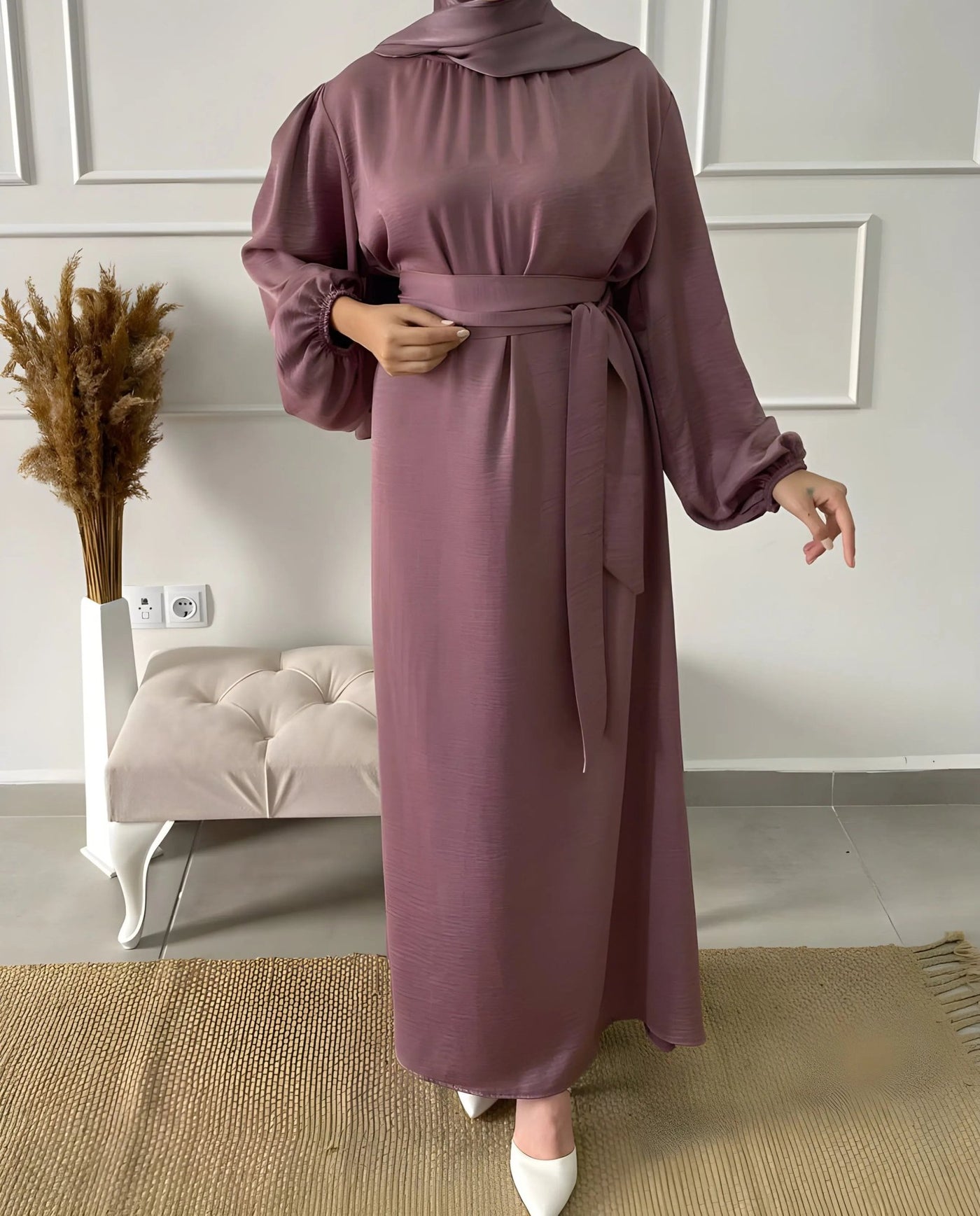 Abaya Balqees - Taupe rosé - MON HIJAB MODEST co