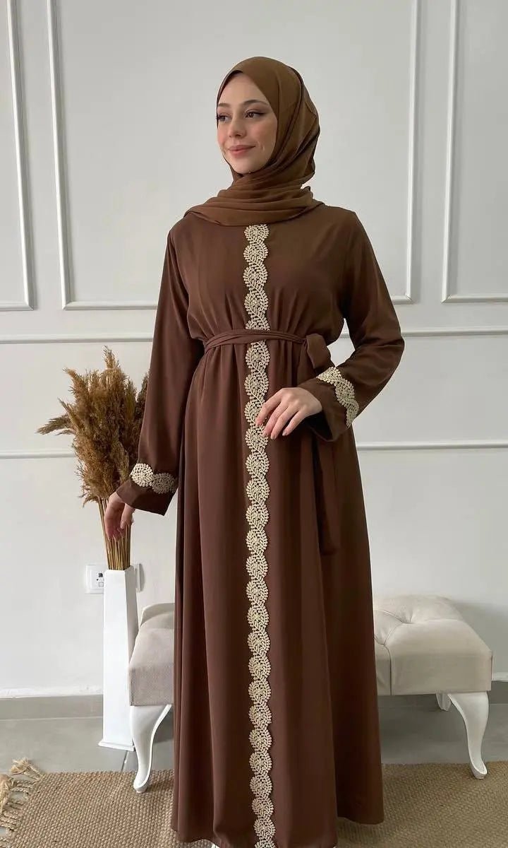 Abaya Maha - Chocolat clair - MON HIJAB MODEST co