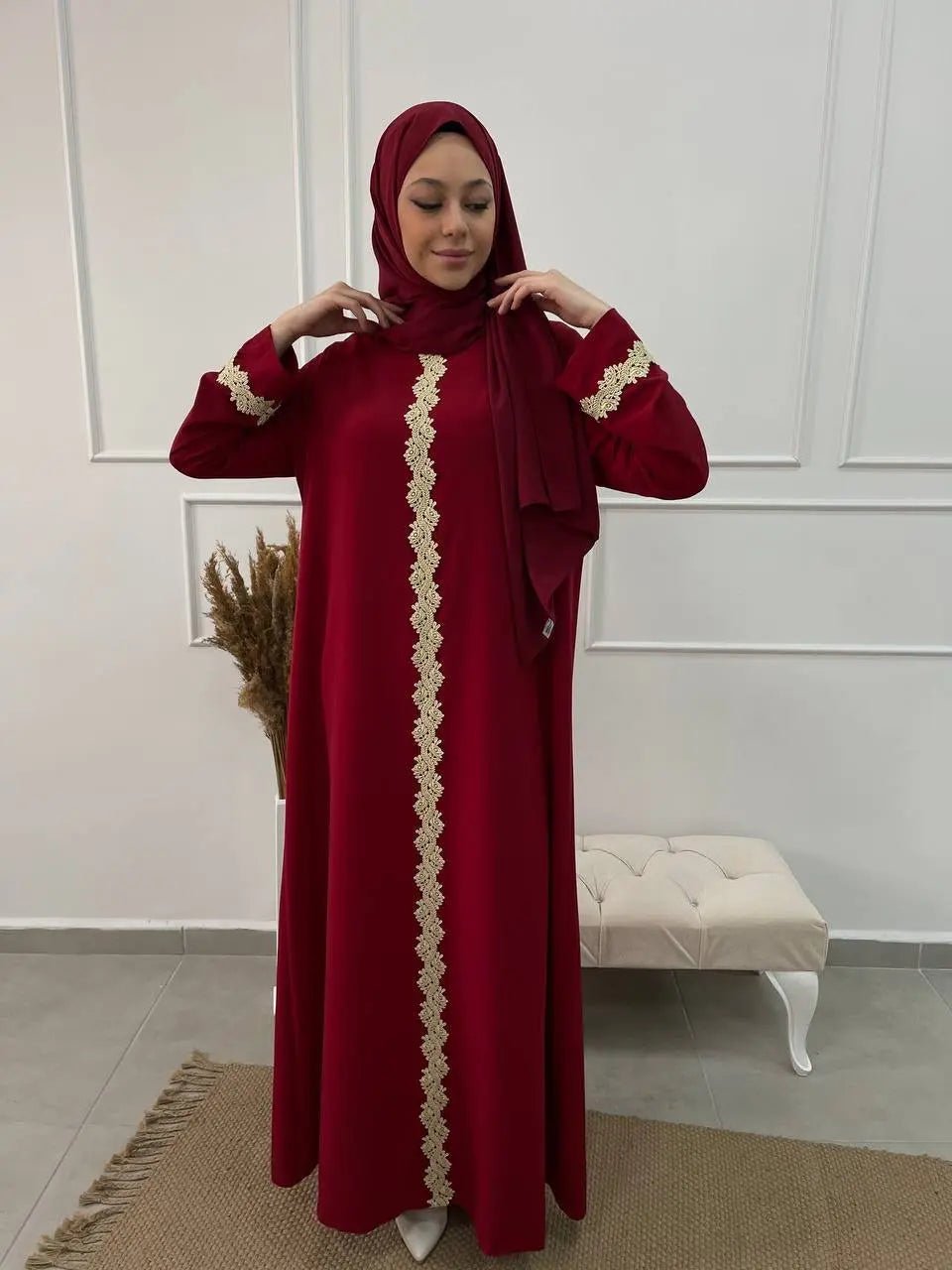 Abaya Maha - Stawberry - MON HIJAB MODEST co