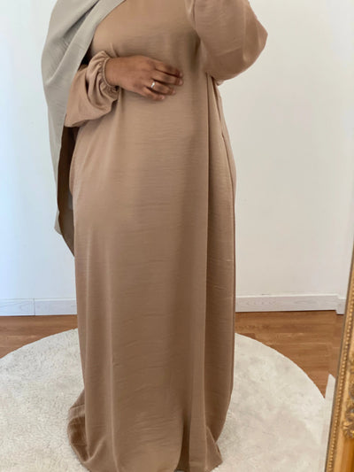 Abaya Satin Balloons - Latte MON HIJAB MODEST