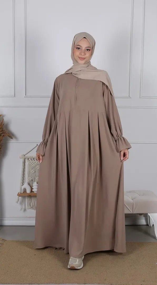 Abaya Yasmin - Beige Nude - MON HIJAB MODEST co