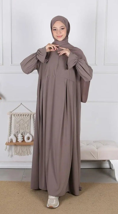 Abaya Yasmin - Taupe - MON HIJAB MODEST co