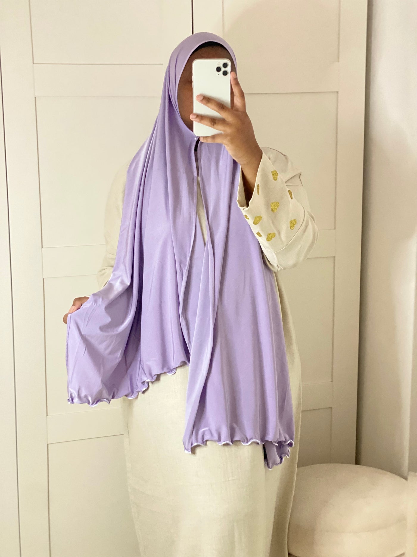 Hijab Jersey Premium Satiné Lilas