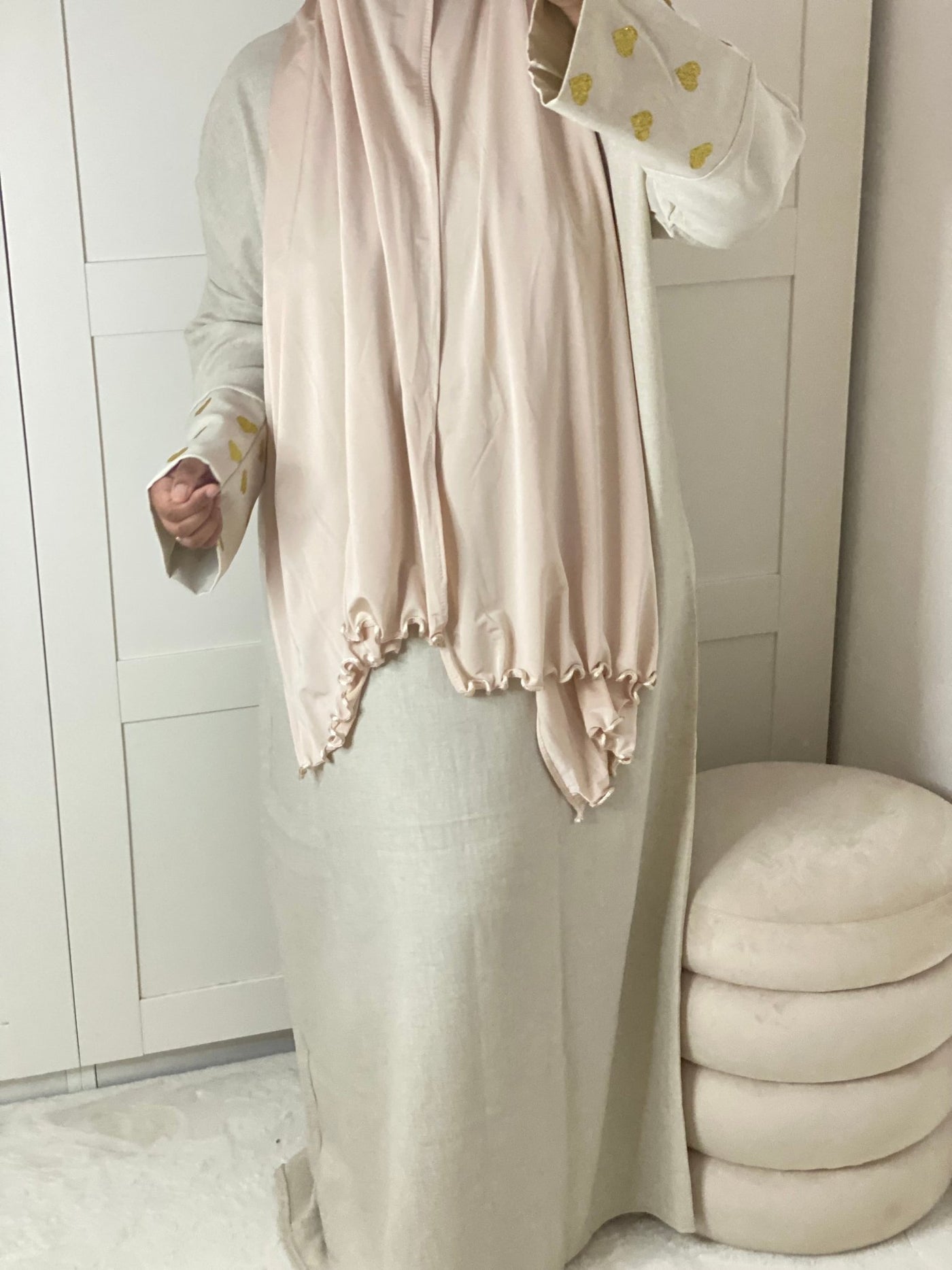 Abaya cœur - Beige - MON HIJAB MODEST co