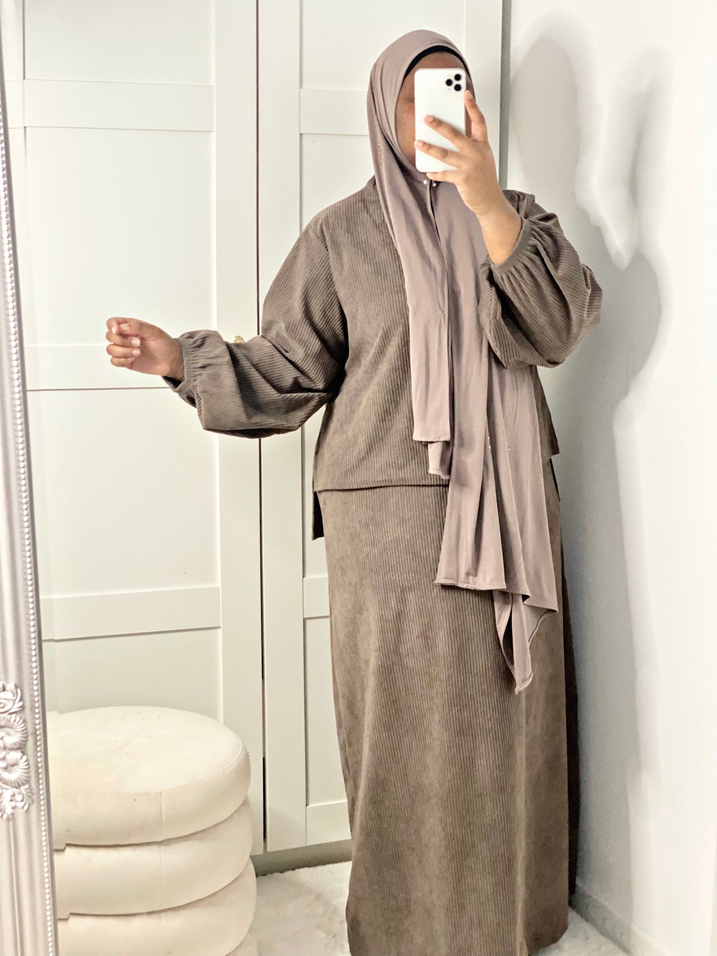 Ensemble premium Haut et Robe - Taupe foncé