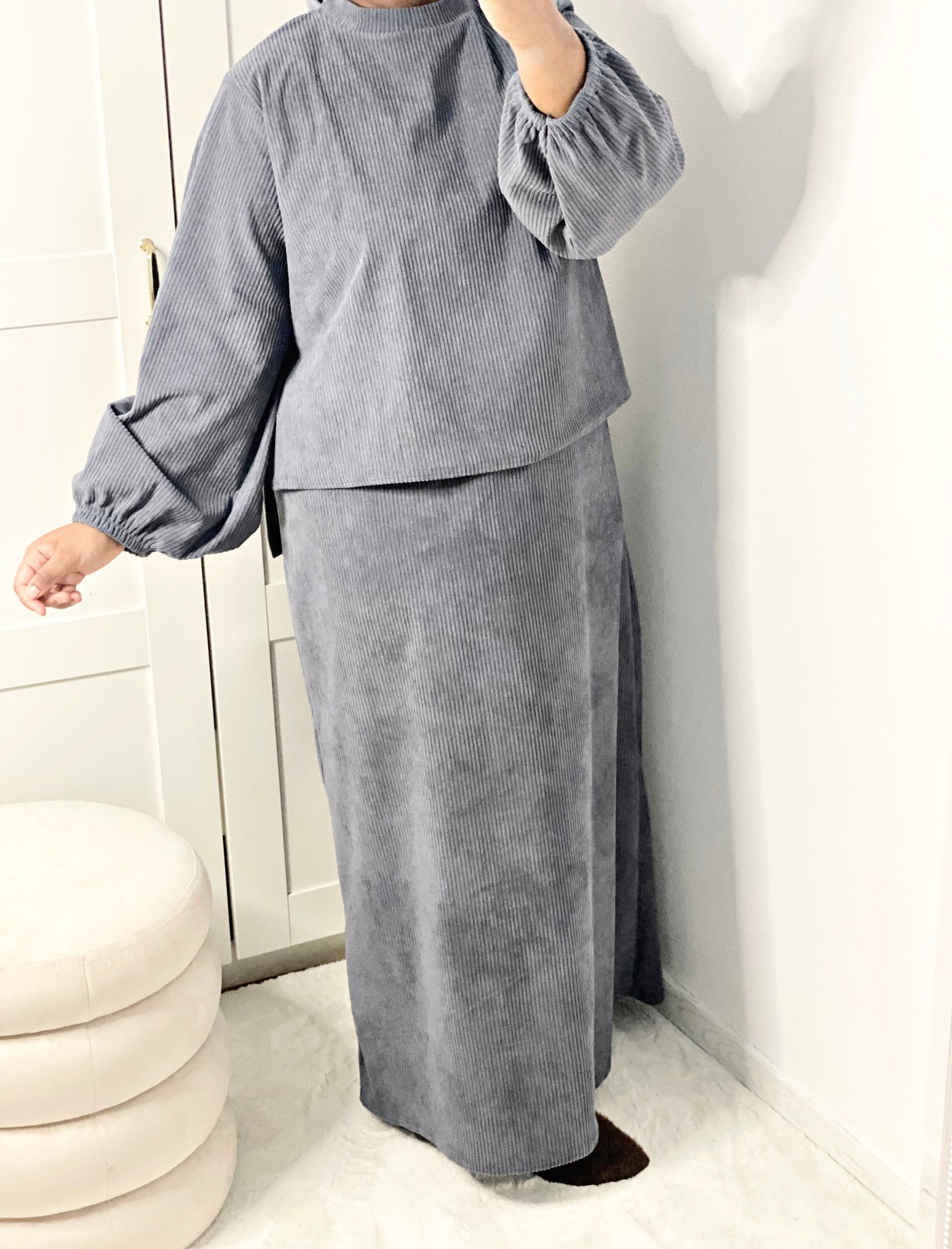 Ensemble premium Haut et Robe - Gris foncé