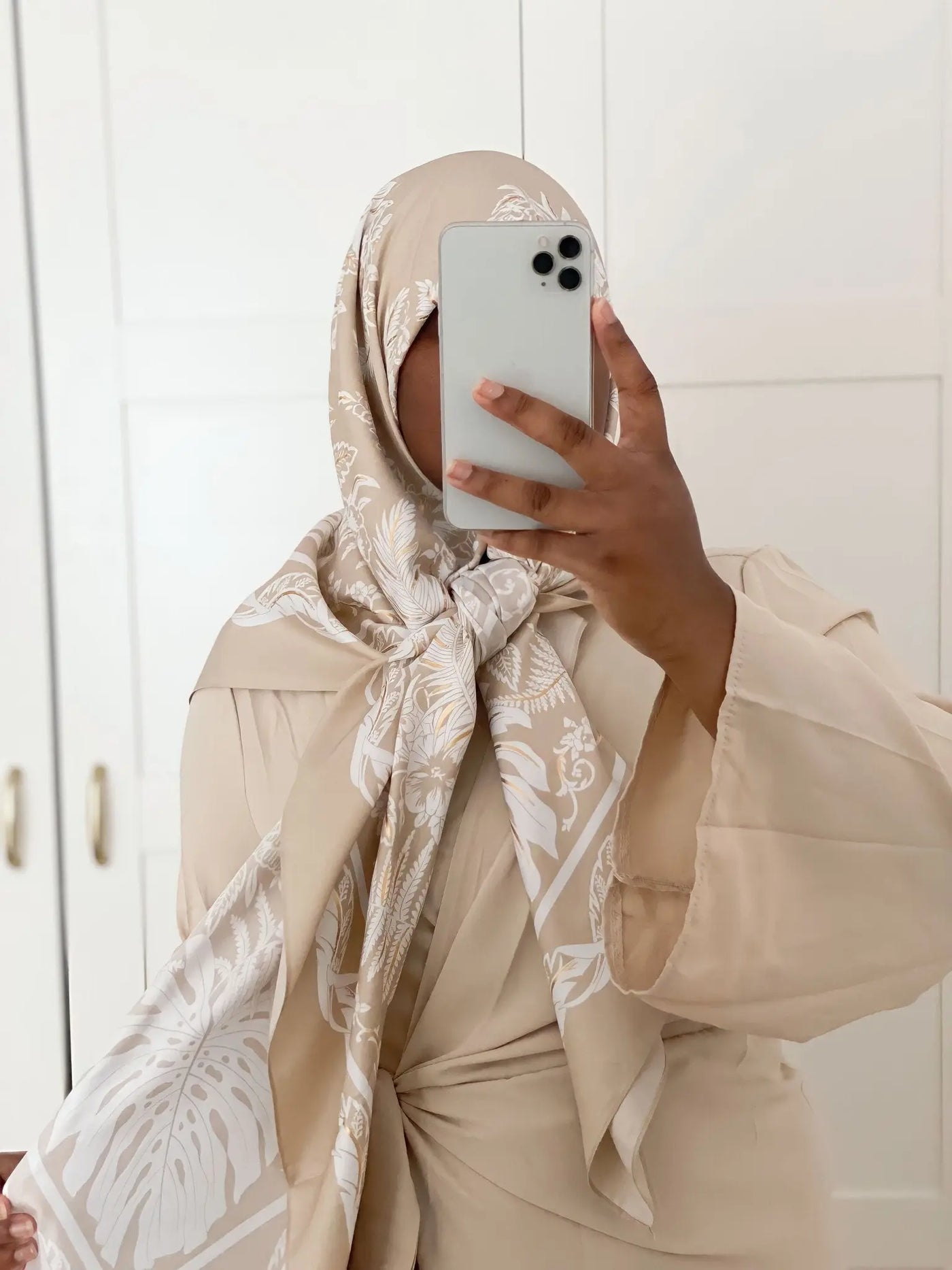 Carré de Soie Miya Xl - Beige MON HIJAB MODEST co