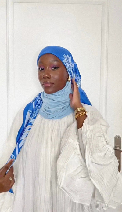 Carré de Soie Miya Xl - Blue électrique - MON HIJAB MODEST co