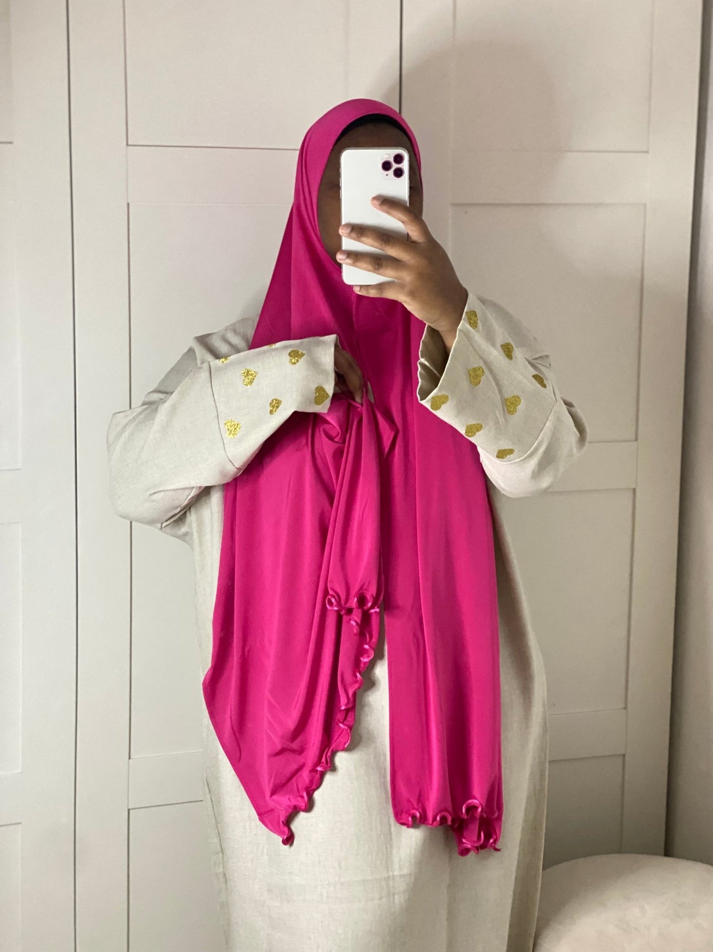 Hijab Jersey premium luxe satiné - Fuschia