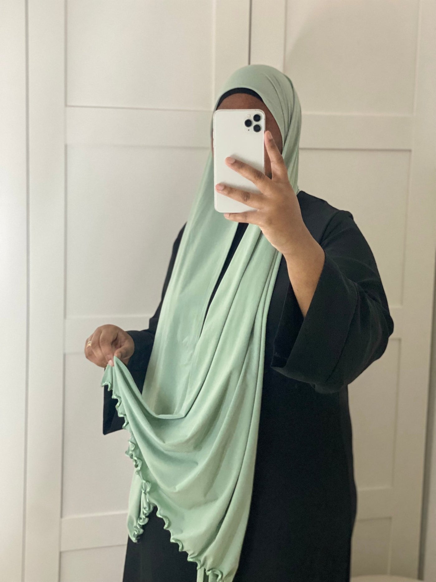 Hijab Jersey Luxe Froufrou - Vert d’eau - MON HIJAB MODEST co