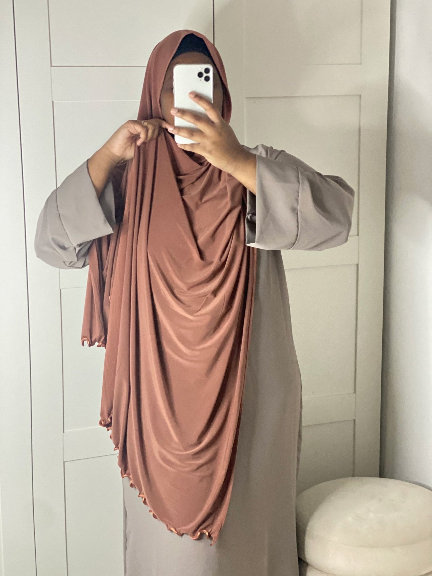 Hijab Jersey Luxe Froufrou - Brown - MON HIJAB MODEST co