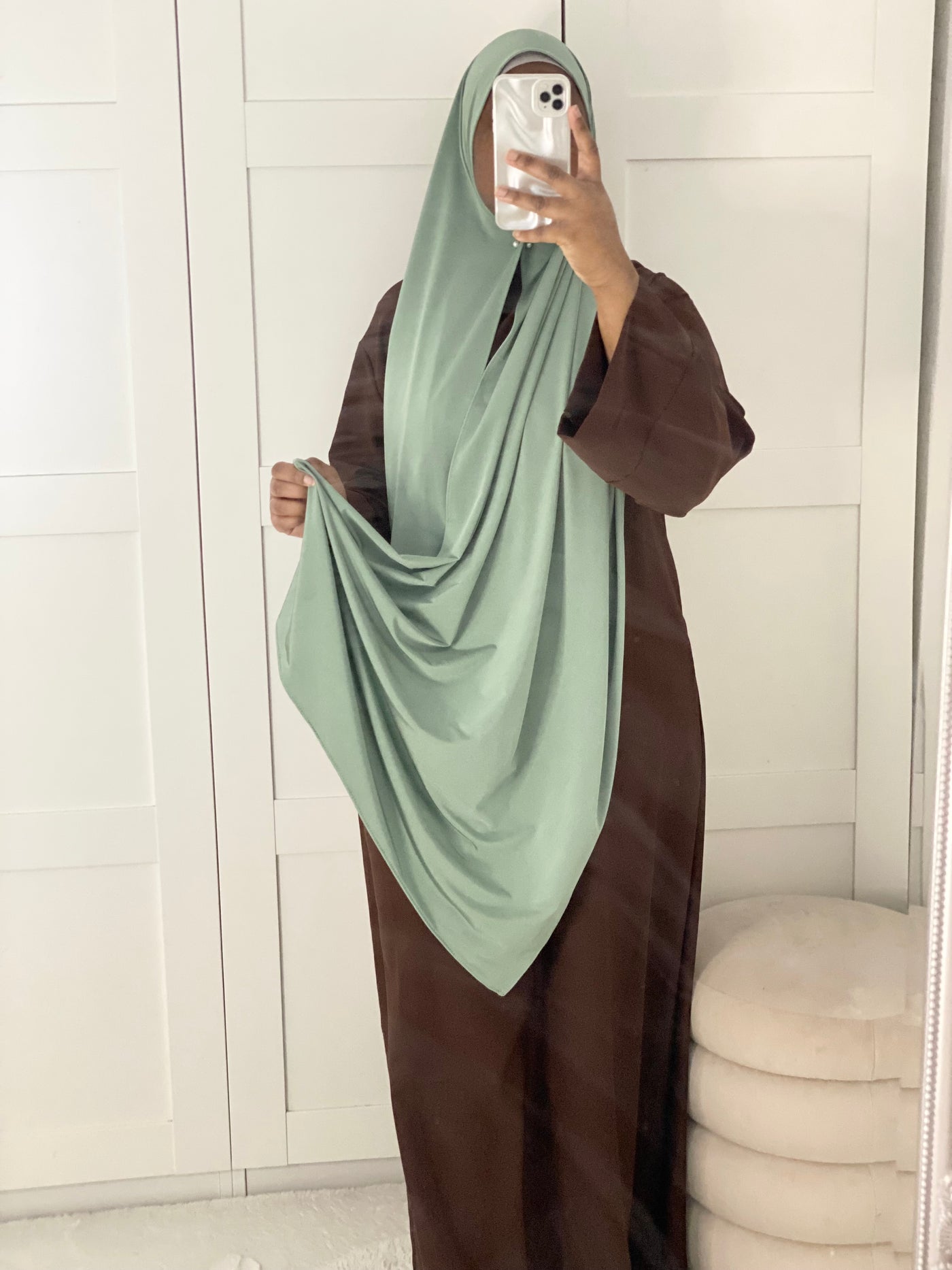 Hijab Jersey premium luxe satiné - Vert d’eau turquoise