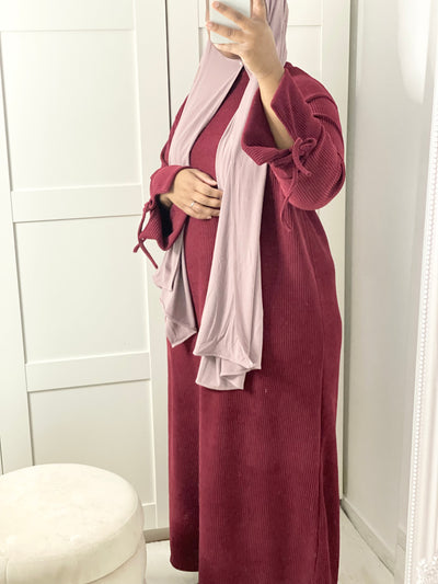 Robe en velours Oversize - Burgundy