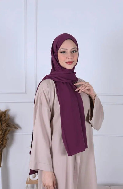 Hijab Soie de Médine - Aubergine - MON HIJAB MODEST co