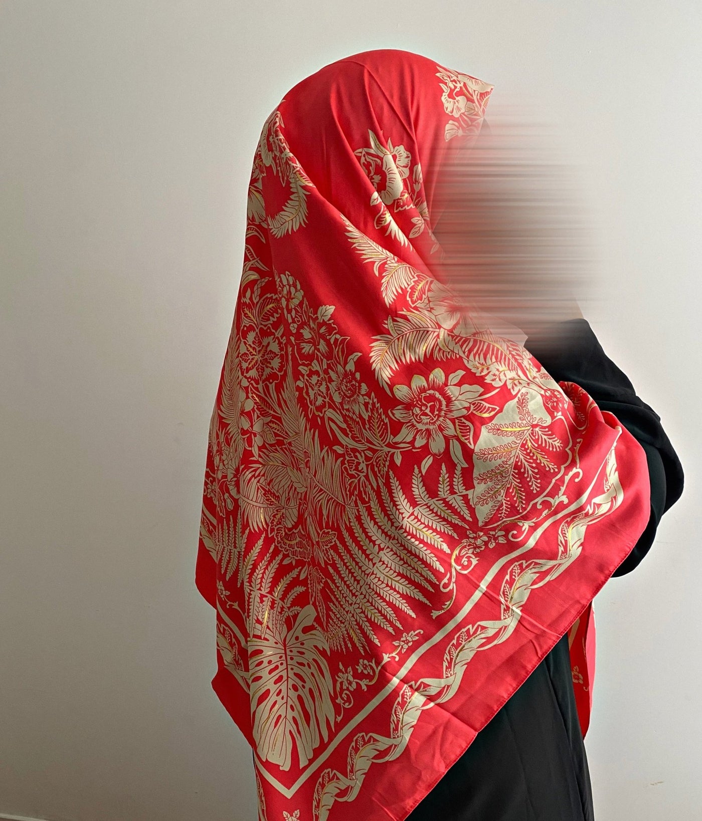 Carré de Soie Miya XL - Corail - MON HIJAB MODEST co