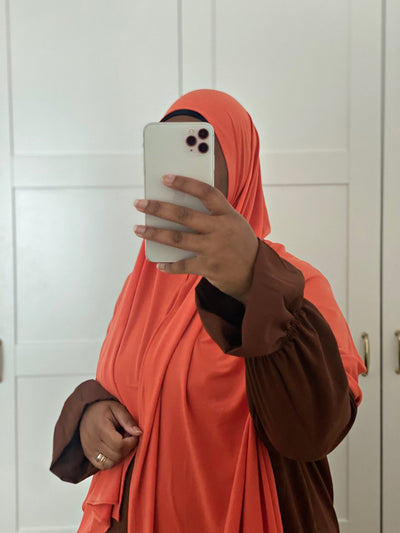 Hijab Jersey Luxe - Orange brûlée - MON HIJAB MODEST co