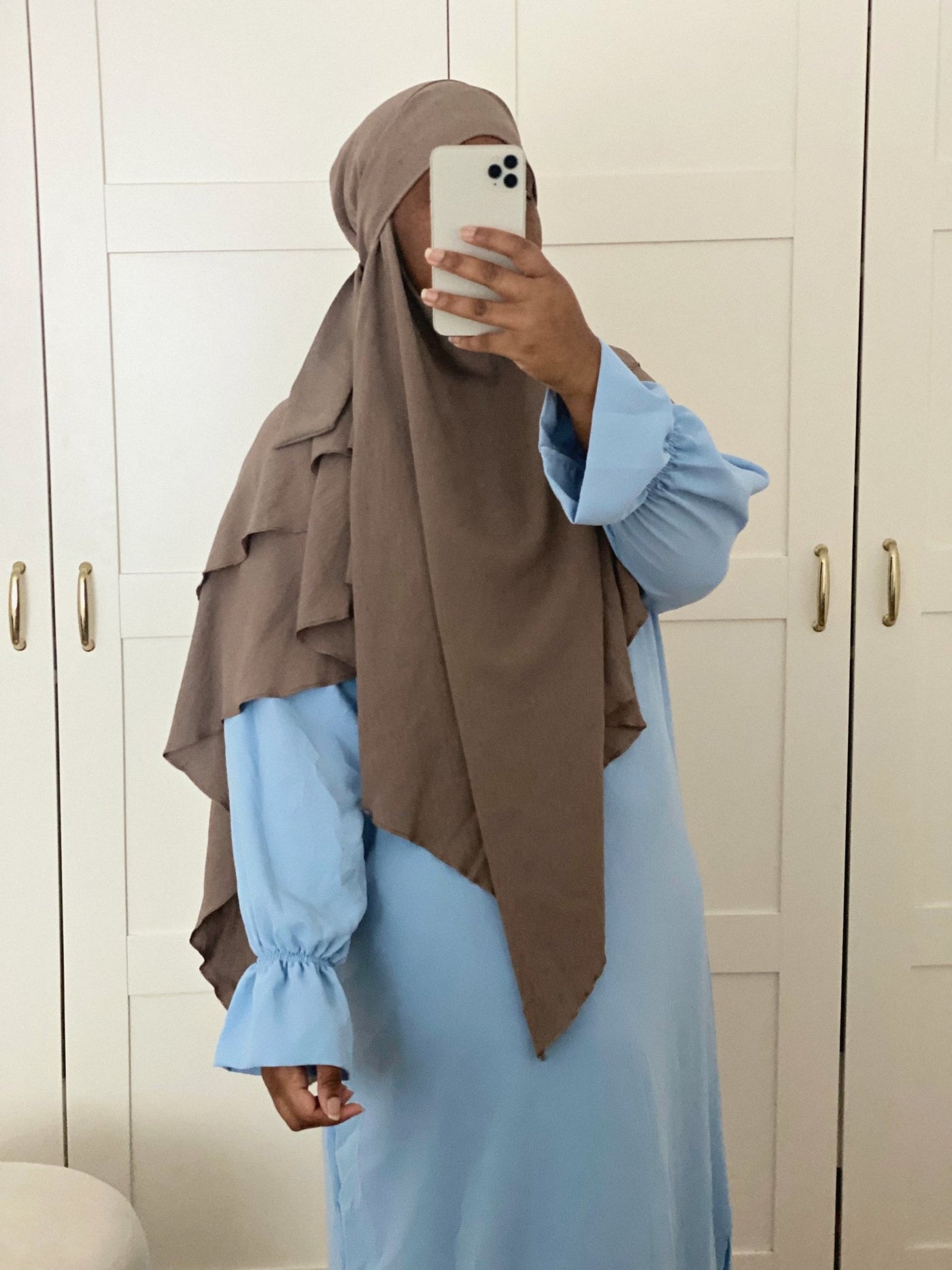 Khimar Jazz 2 Voiles - Taupe - MON HIJAB MODEST co