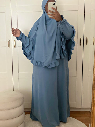 Tenue de prière Froufrou - Baby Blue - MON HIJAB MODEST co