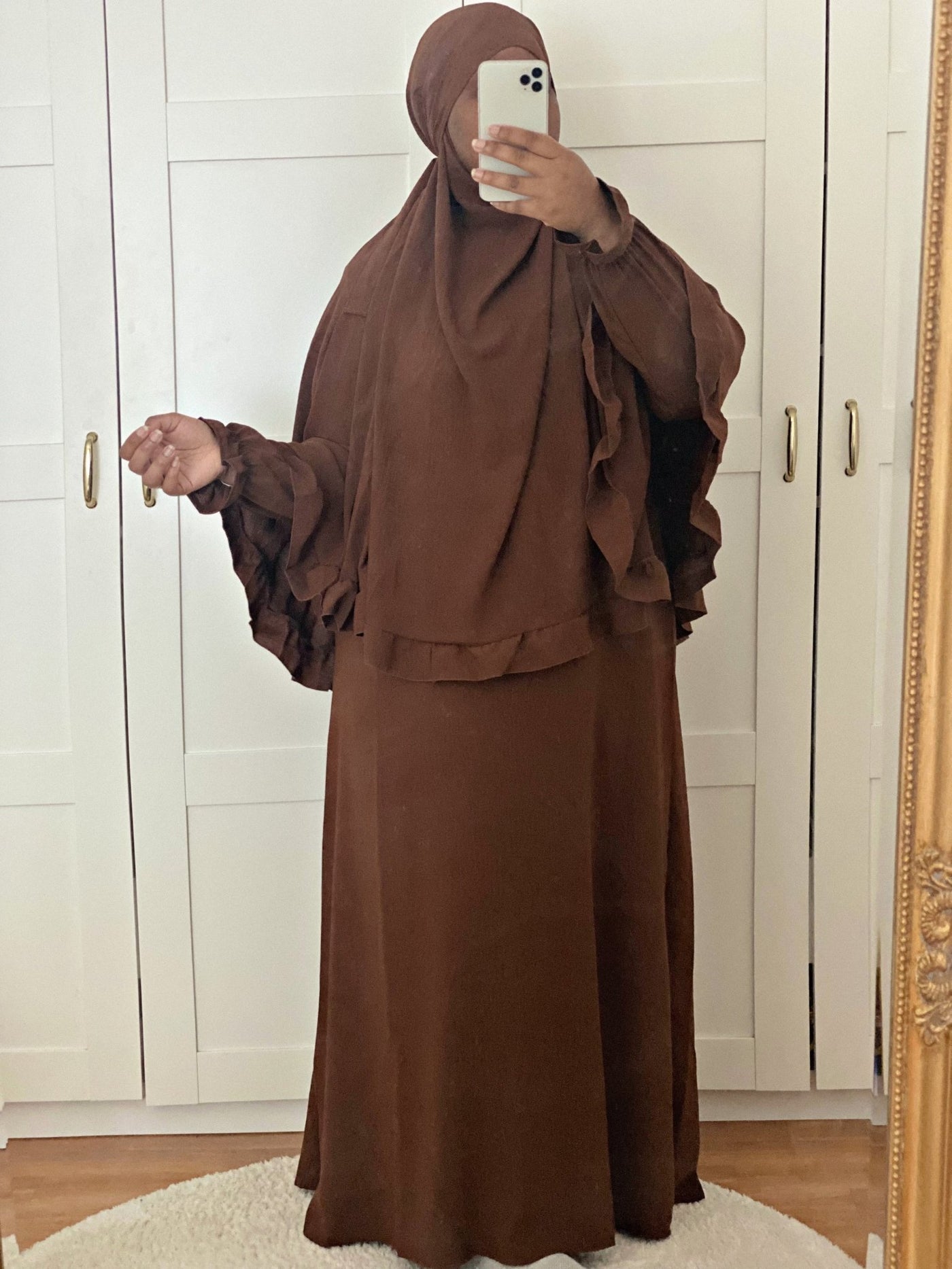 Tenue de prière Froufrou - Chocolat - MON HIJAB MODEST co