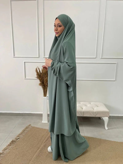 Jilbeb Qualité Supérieure - Vert d’eau - MON HIJAB MODEST co