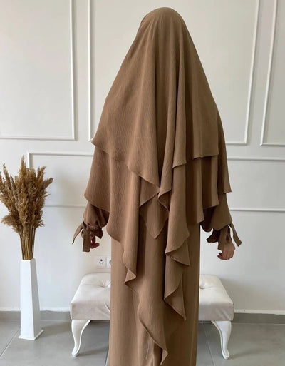 Khimar DoublJazz - Chesnut - MON HIJAB MODEST co