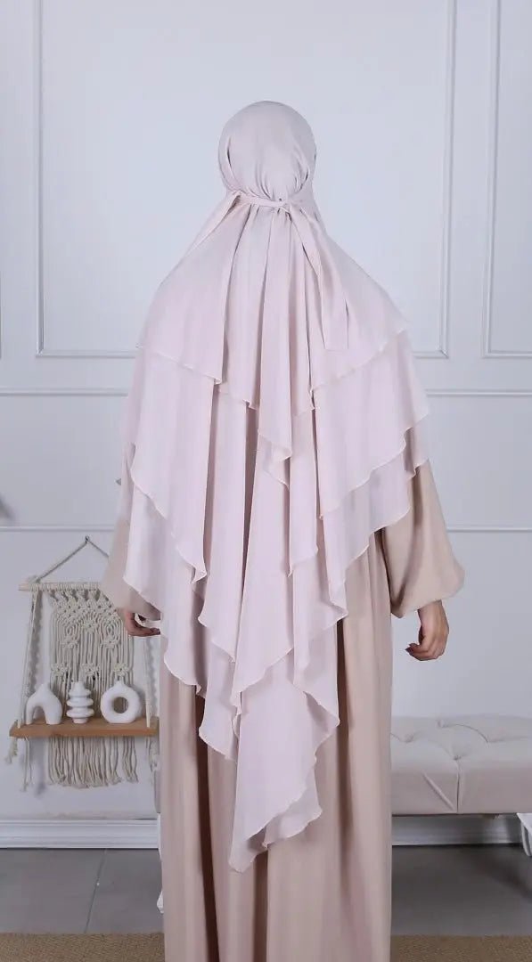 Khimar Mousseline - Beige - MON HIJAB MODEST co