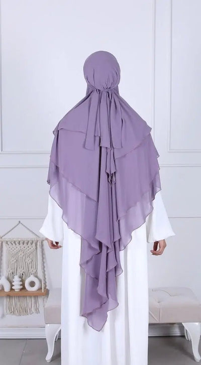 Khimar Mousseline - Lilas - MON HIJAB MODEST co