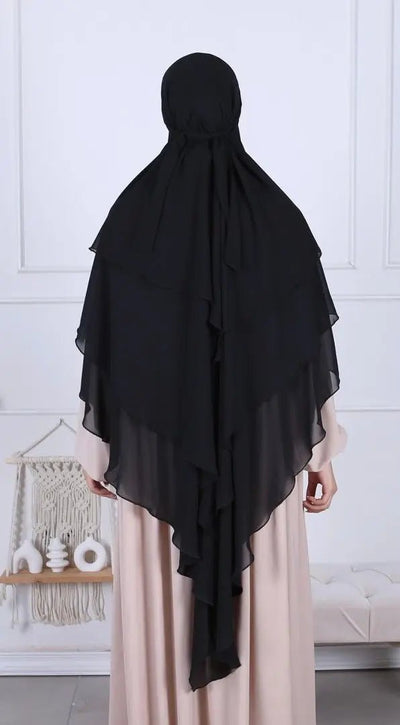 Khimar Mousseline - Noir - MON HIJAB MODEST co