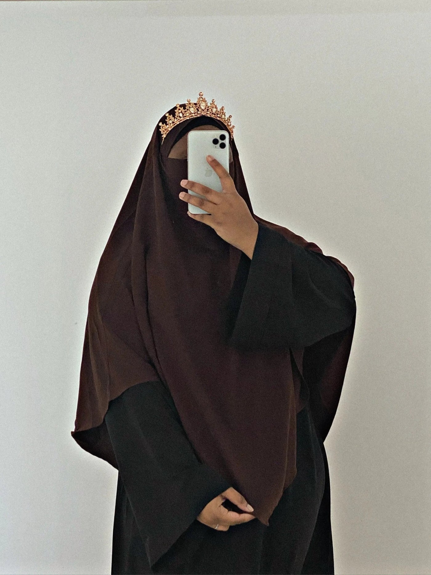 Khimar Soie de Médine Long - Chocolate - MON HIJAB MODEST co