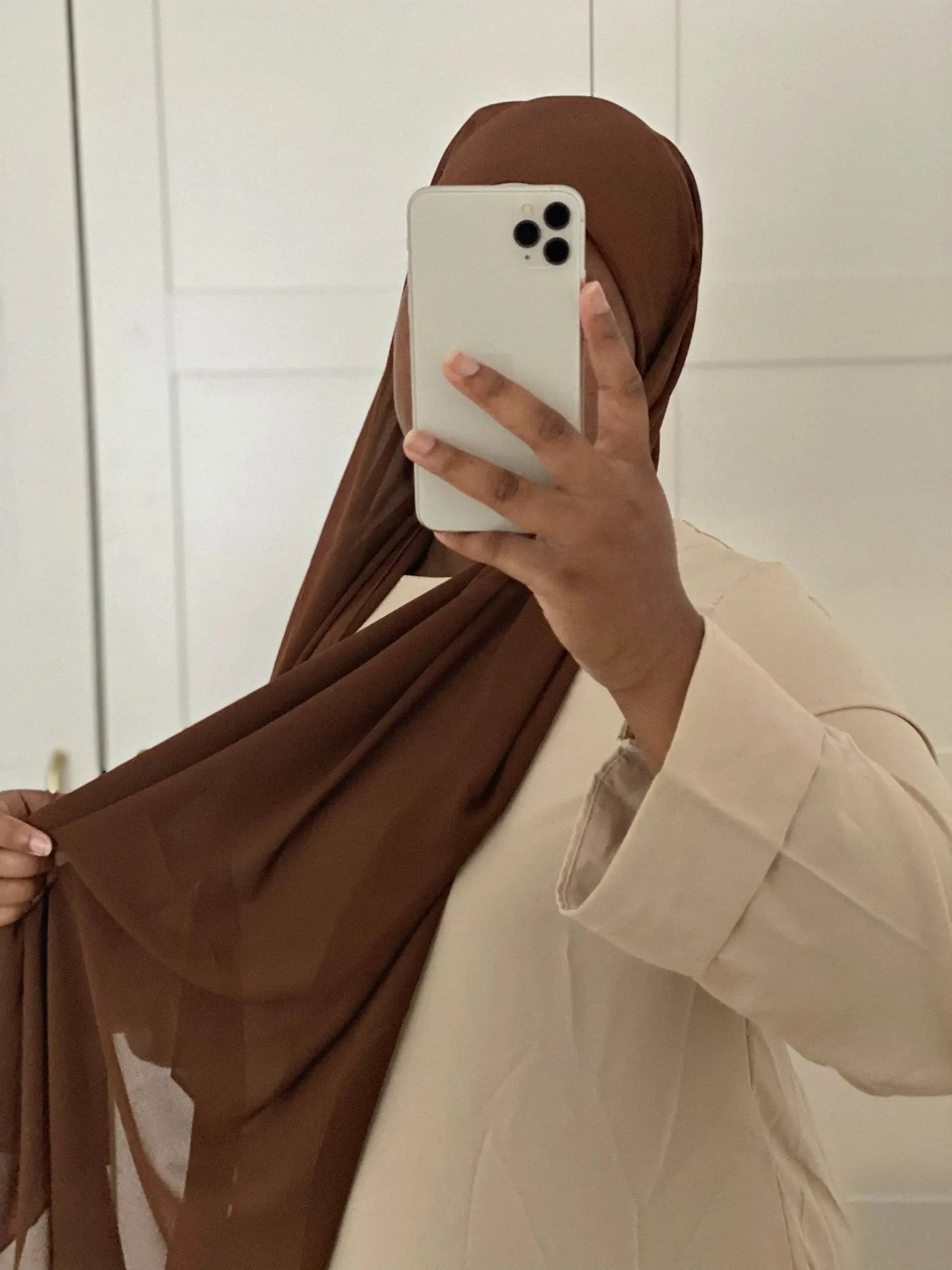 Mousseline de Crêpe - Marron MON HIJAB MODEST co