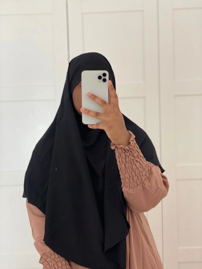 Khimar Jersey/Soie de Médine - Noir MON HIJAB MODEST