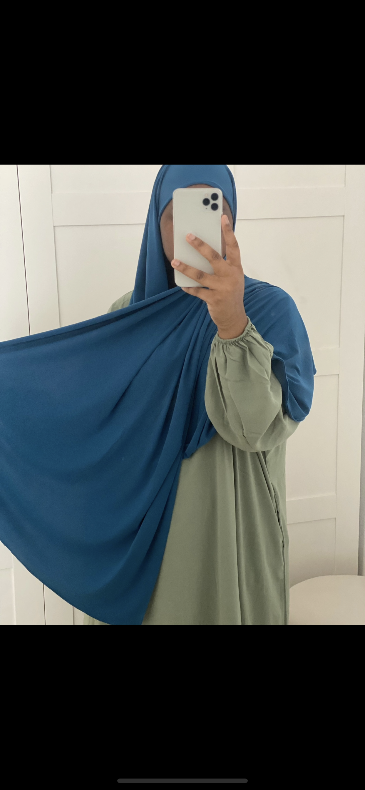 Hijab jersey luxe - Bleu crystal